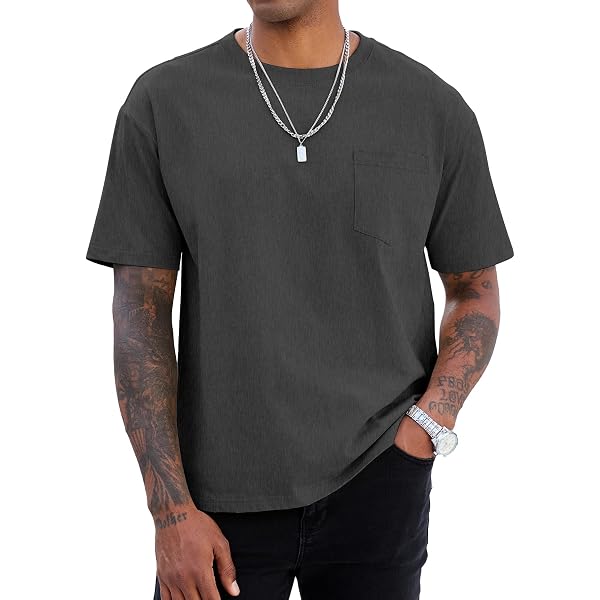 OYOANGLE Men's Textured 3/4 Sleeve Drop Shoulder T Shirt Loose Fit